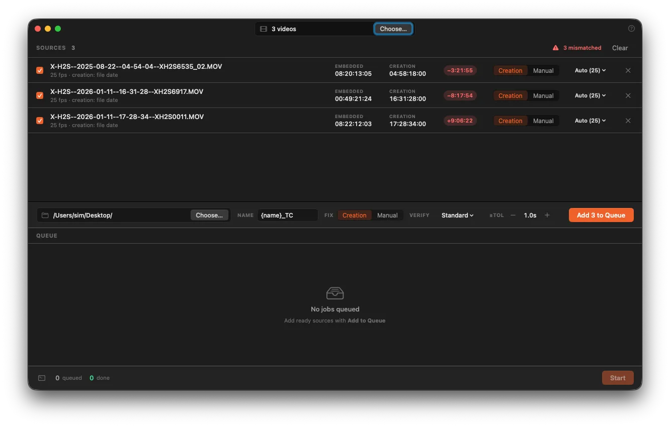 TimeCodeEditor main window